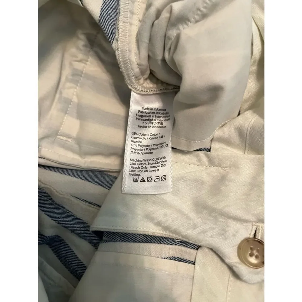 J.Crew Blue & White Striped Wide Leg Cropped Pants Size 2